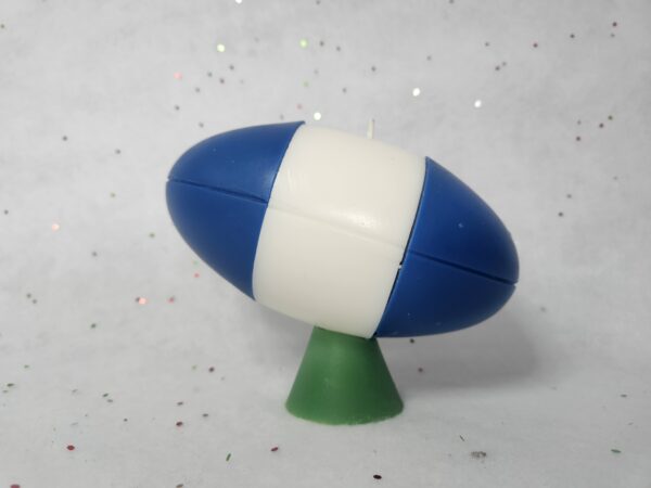 Bougie ballon de rugby aux couleurs de votre club 15 cm de long