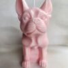 Bougie chien Carlin rose pâle