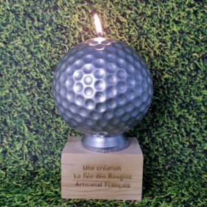 Bougie balle de golf XXL argent