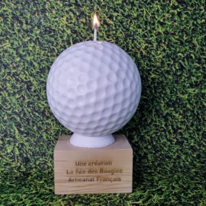 Bougie balle de golf blanche 12 cm de diamètte
