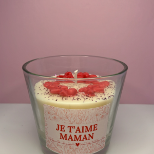 Bougie Fêtes des Mères : Noeuds Rose