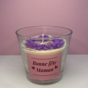 Bougie Fête des Mères : Noeuds Violet
