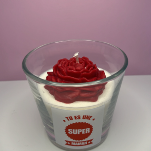 Bougie Fêtes des Mères : Rose Rouge