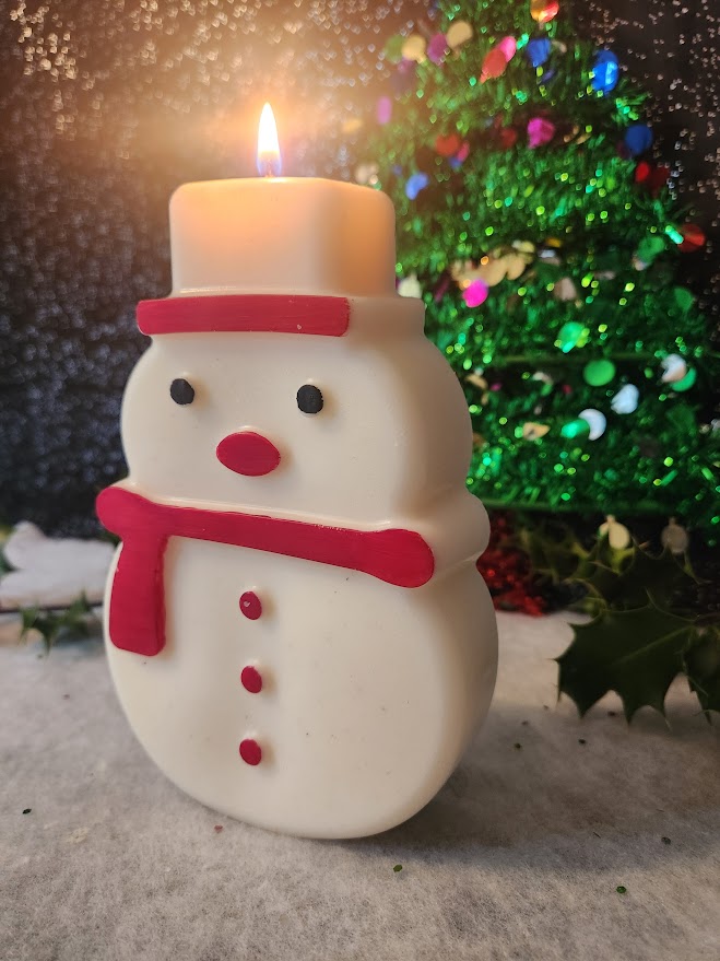 Bougie bonhomme de neige décoration de table noel bougie bonhomme de neige