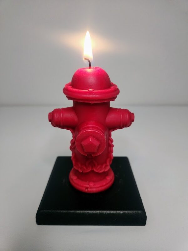 Bougie borne à incendie rouge