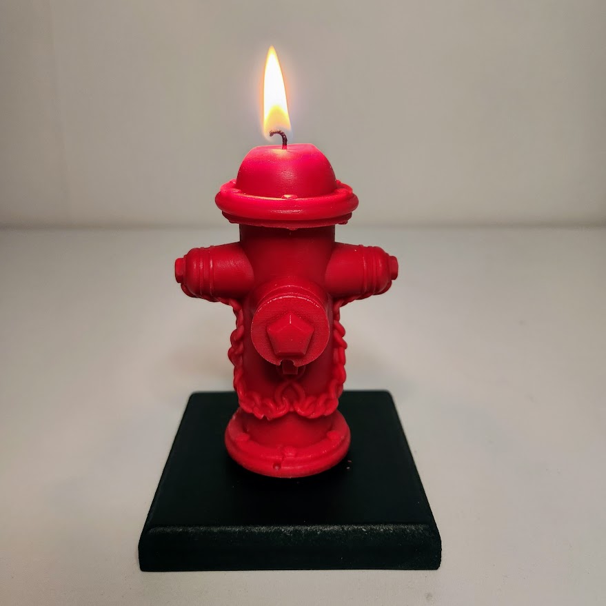 Bougie borne d'incendie rouge 2 Bougie borne incendie rouge