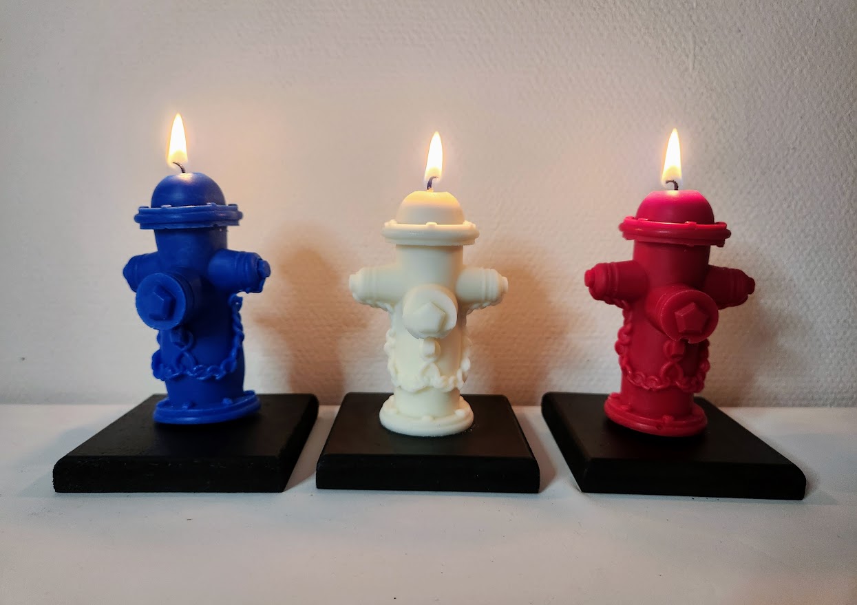 Bougie bornes d'incendie bleu blanc rouge Bougies bornes incendie bleu blanc rouge