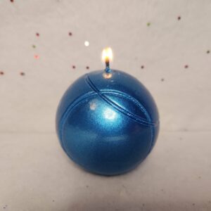 Bougie boule de pétanque bleue