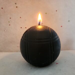 Bougie boule de pétanque noire