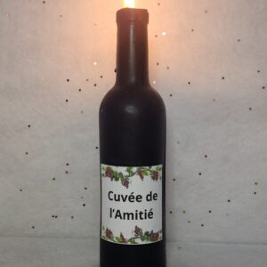Bougie bouteille de vin cuvée de l'amitié