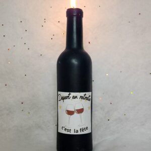 Bougie bouteille de vin retraite