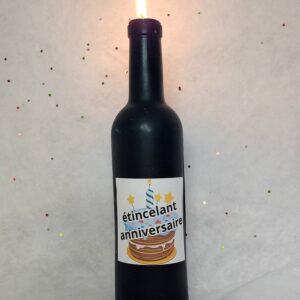 Bougie bouteille de vin anniversaire
