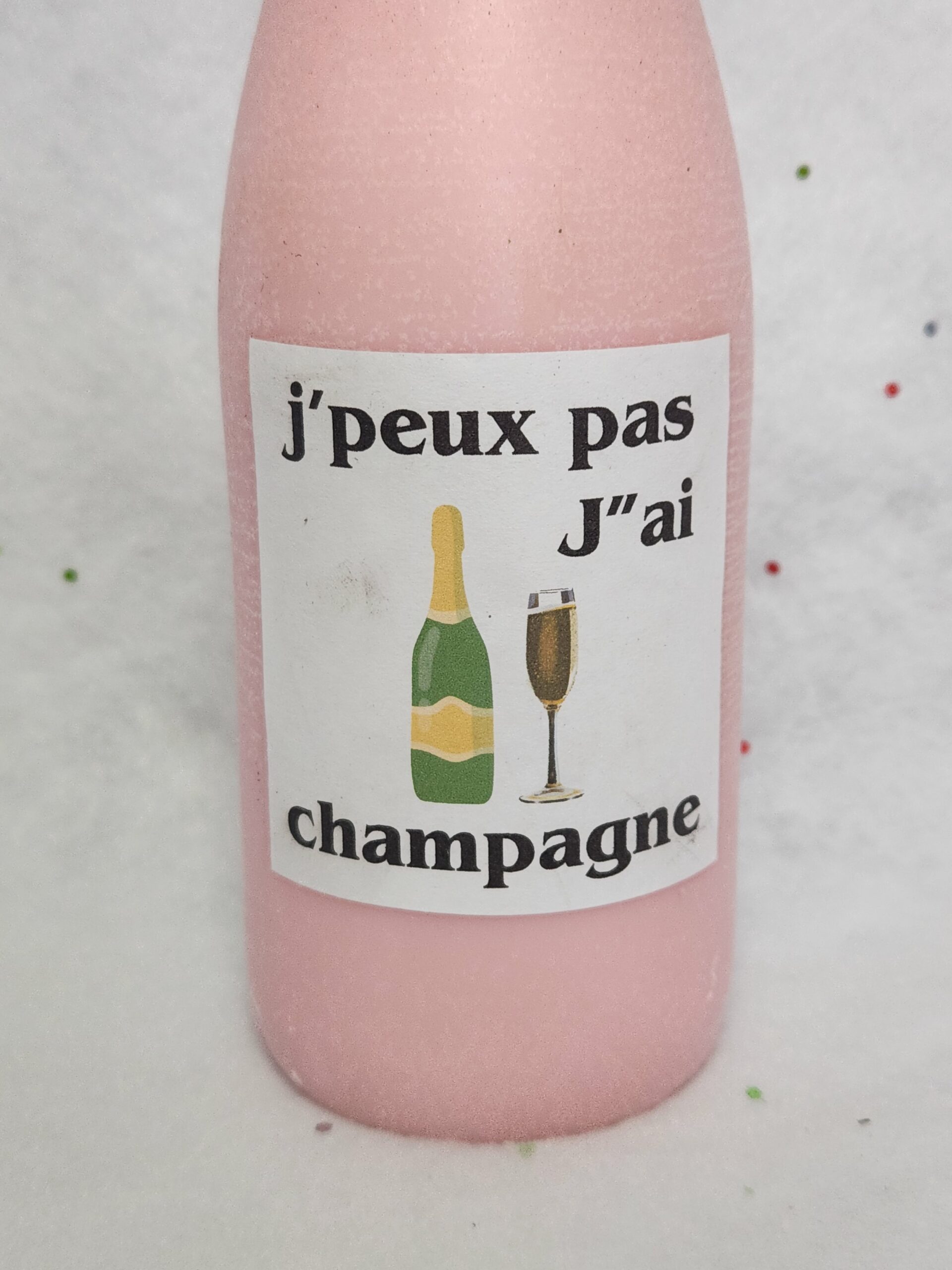 Bougie bouteille verte plaisir d'offrir