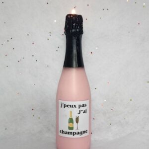 Bougie bouteille de champagne j'peux pas j'ai champagne