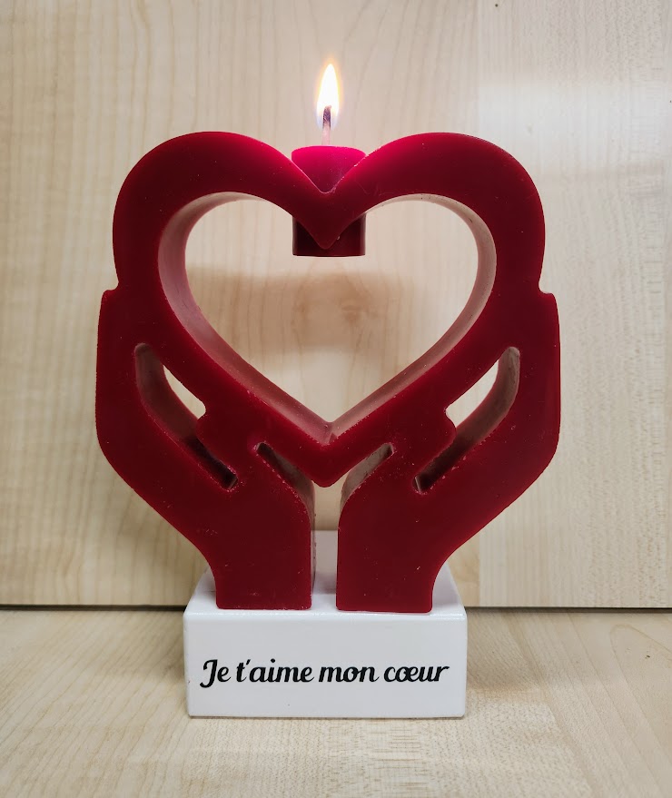 Bougie coeur personnalisée je t'aime mon coeur
