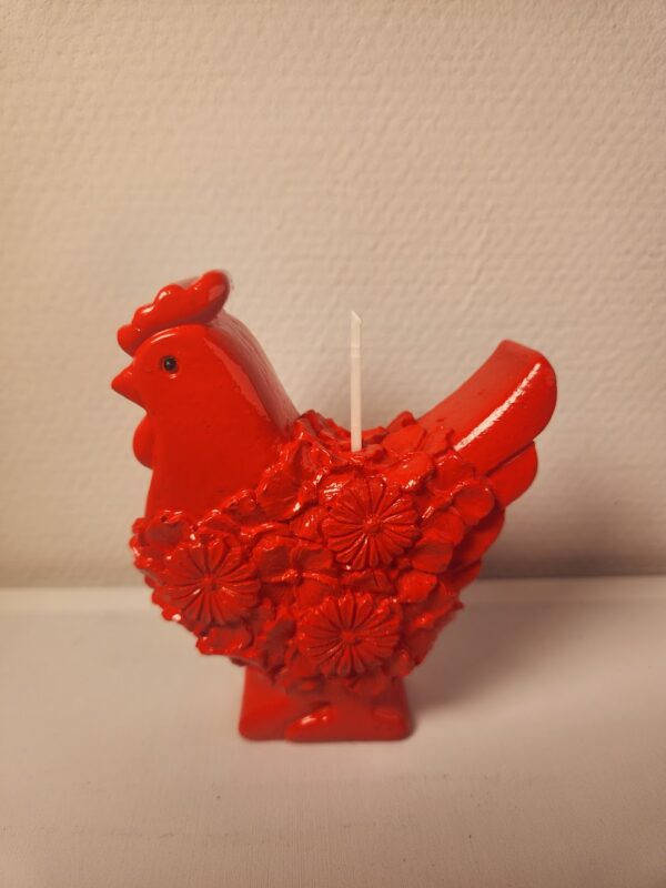 Bougie poule rouge