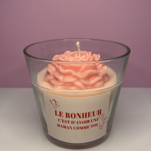 Bougie Fête des Mères : Rose de couleur Rose