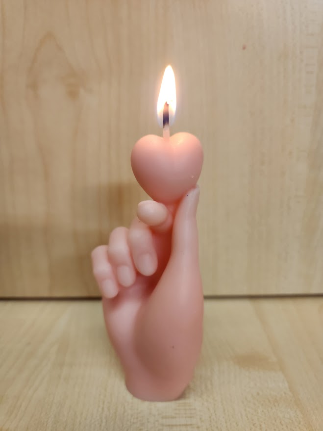 Bougie saint valentin je te donne mon coeur rose Bougie saint valentin cadeau original 8 cm