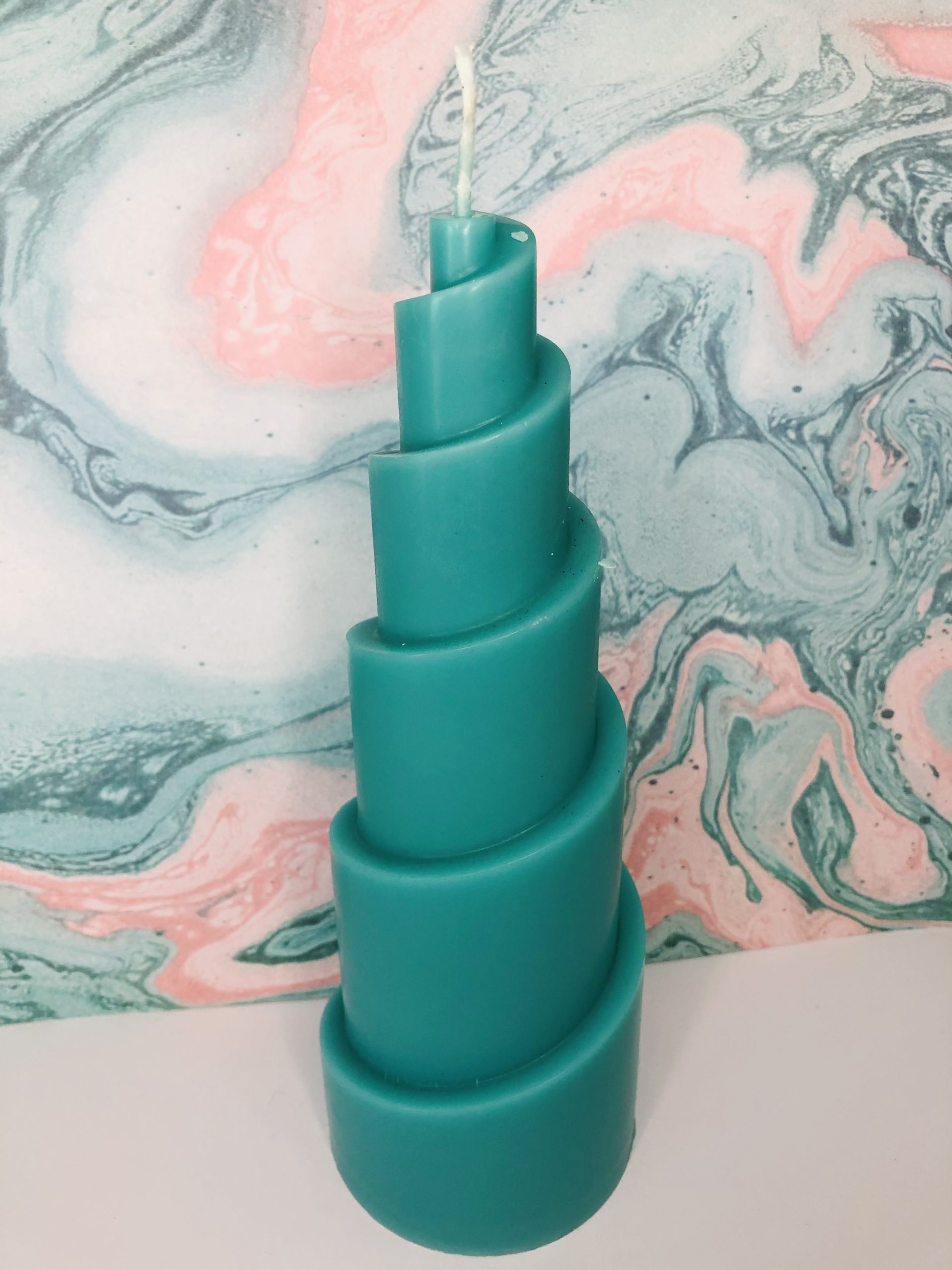 Bougie spirale turquoise