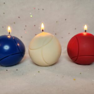 Bougies boule de pétanque bleu blanc rouge