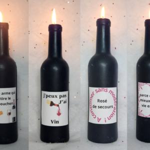 Bougies bouteille de vin humoristiques