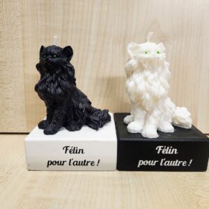 Bougies chat noir ou blanc fabrication artisanale française