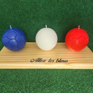Bougies ballons de foot bleu blanc rouge