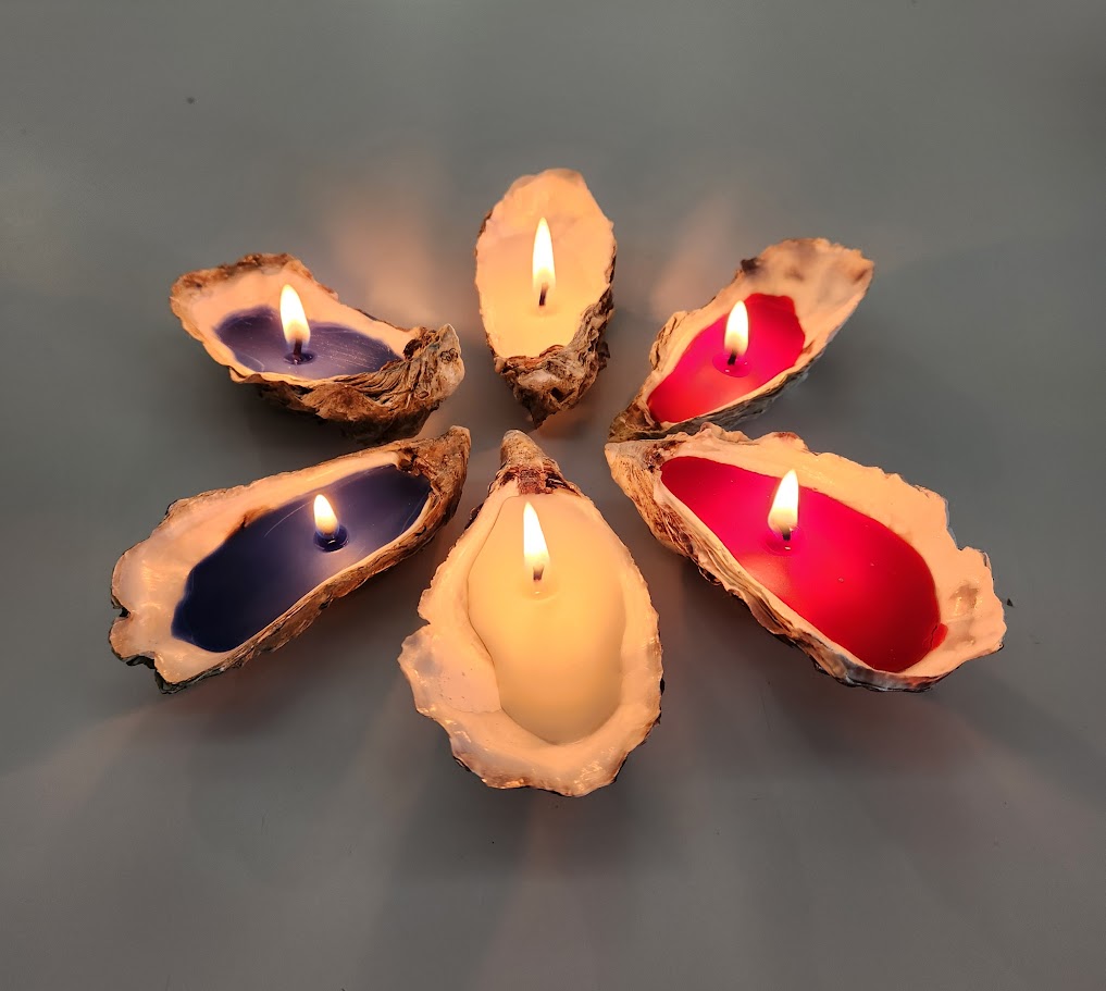 Bougies huitres bleu blanc rouge