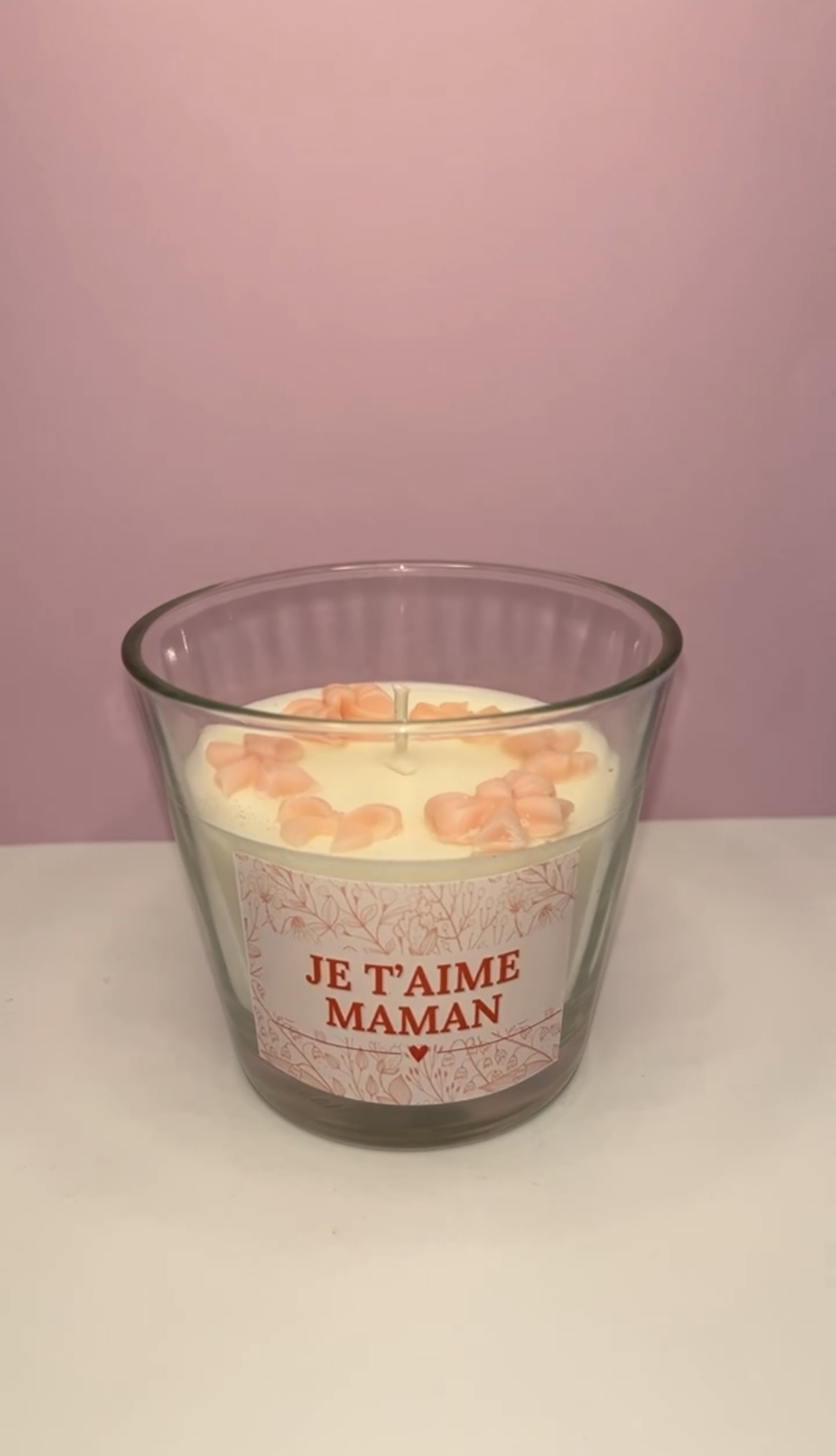 Bougies petits noeuds rose pâle