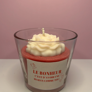 Bougie Fêtes des Mères : Rose Blanche