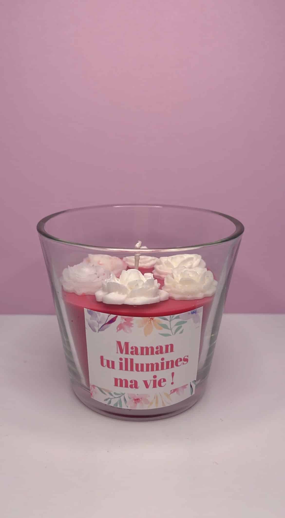 Bougie Fêtes des Mères : Rose Blanche – Image 1