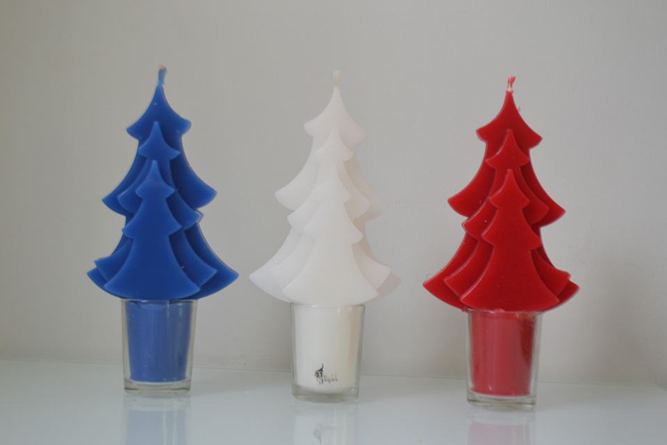 Bougies-sapins-bleu-blanc-rouge Bougies sapins bleu blanc rouge