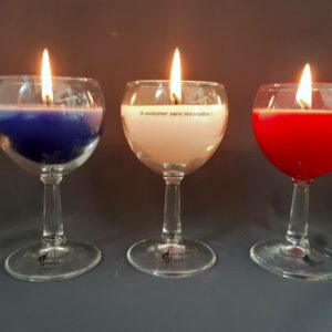 Bougies verres bleu blanc rouge