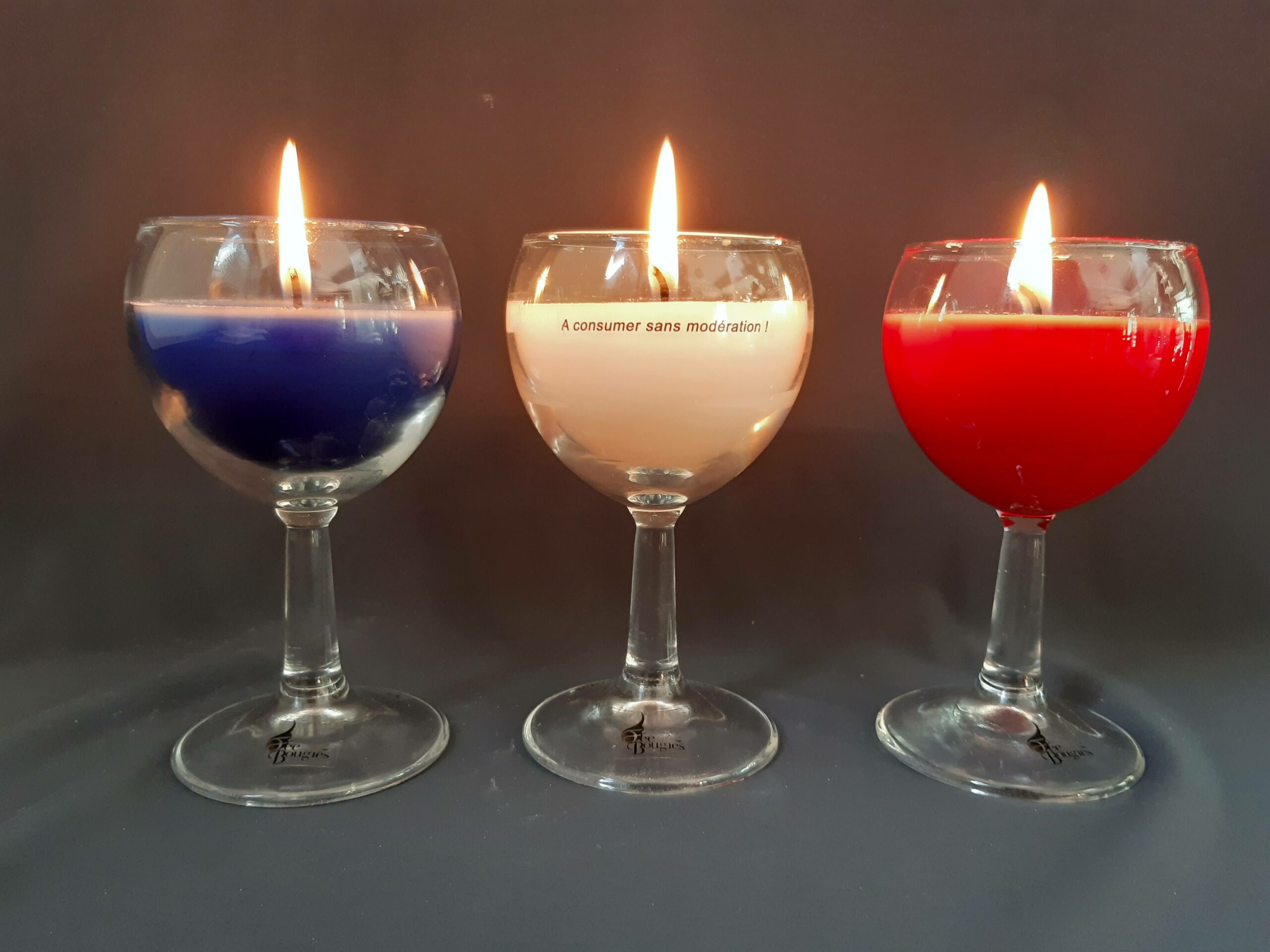 Bougies verres bleu blanc rouge