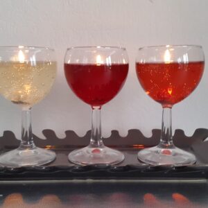 Bougies verre de vin blanc, rosé et rouge