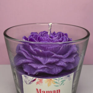 Bougie Fête des Mères : Grande Rose Violette