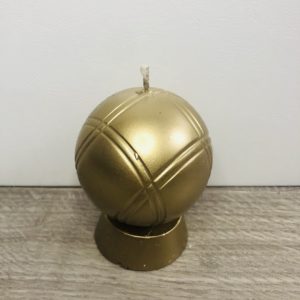 Bougie boule de pétanque or