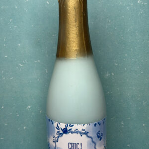Bougie bouteille de Champagne Bleue : Chic ! C'est un garçon