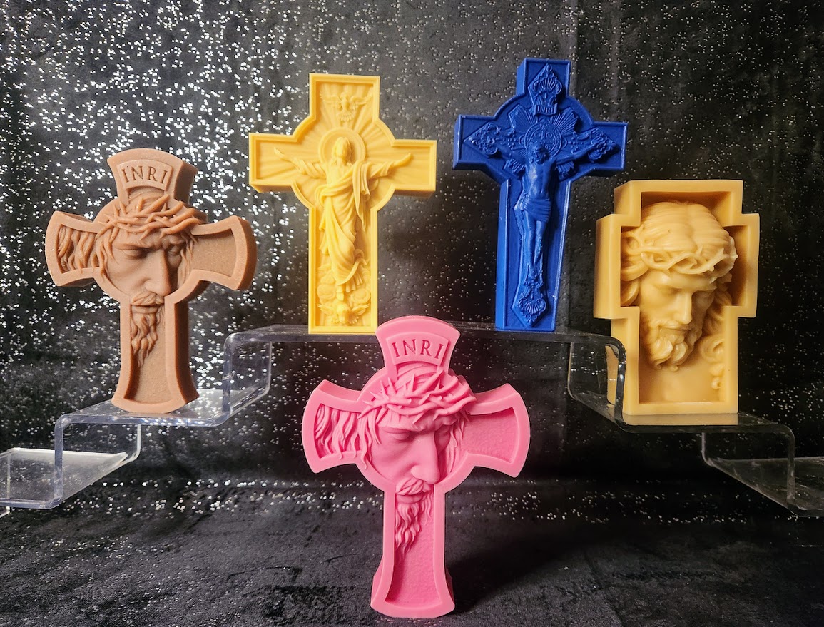 Christ en cire d'abeille colorée 2 statue du christ en cire d'abeille