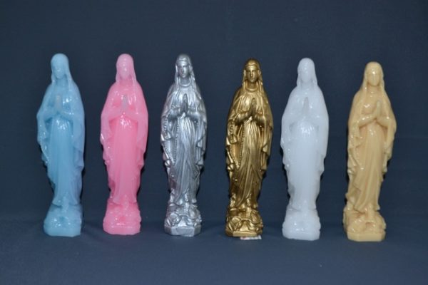 Ensemble Vierge Marie en cire grand modèle