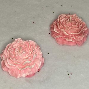 Bougie fleur rose fluo (x2)