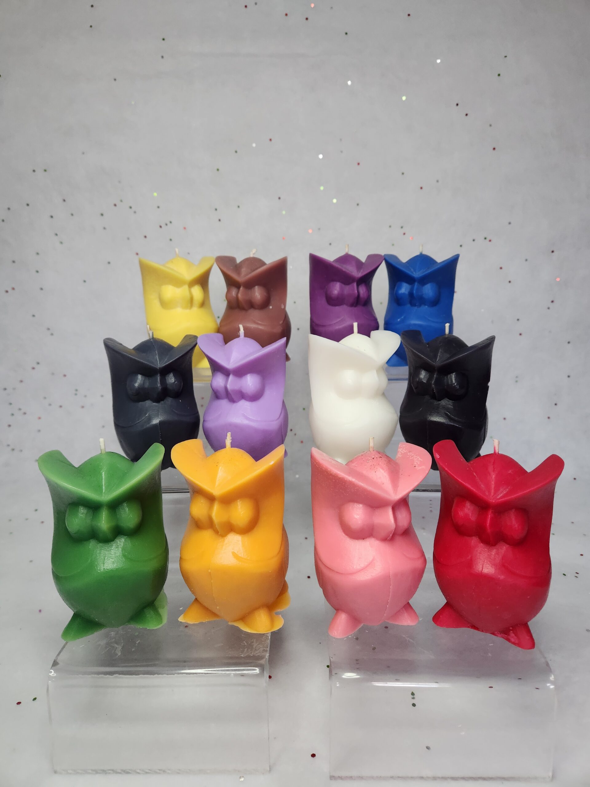 Bougies chouettes colorées Bougies chouettes couleurs aux choix 8 cm de haut