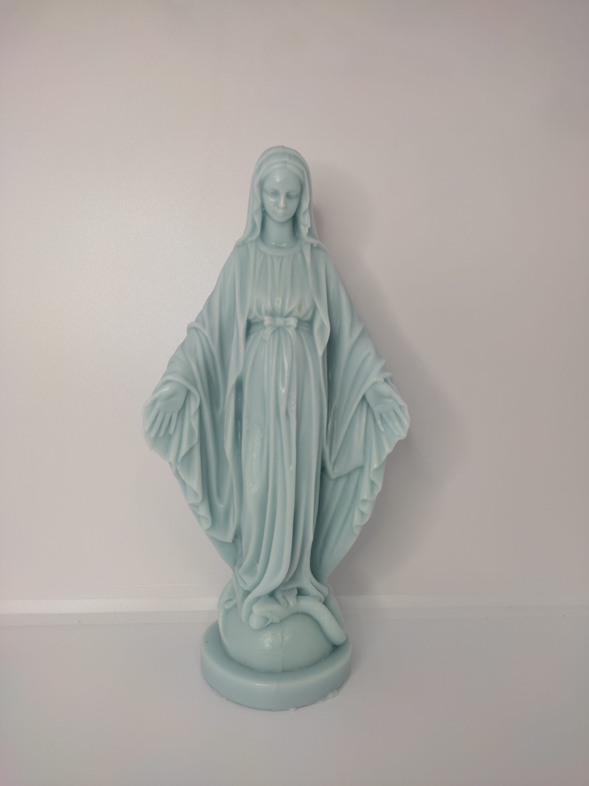 Ancien Buste Vierge Marie En Cire – Figurine Art Déco – Thème Religieux