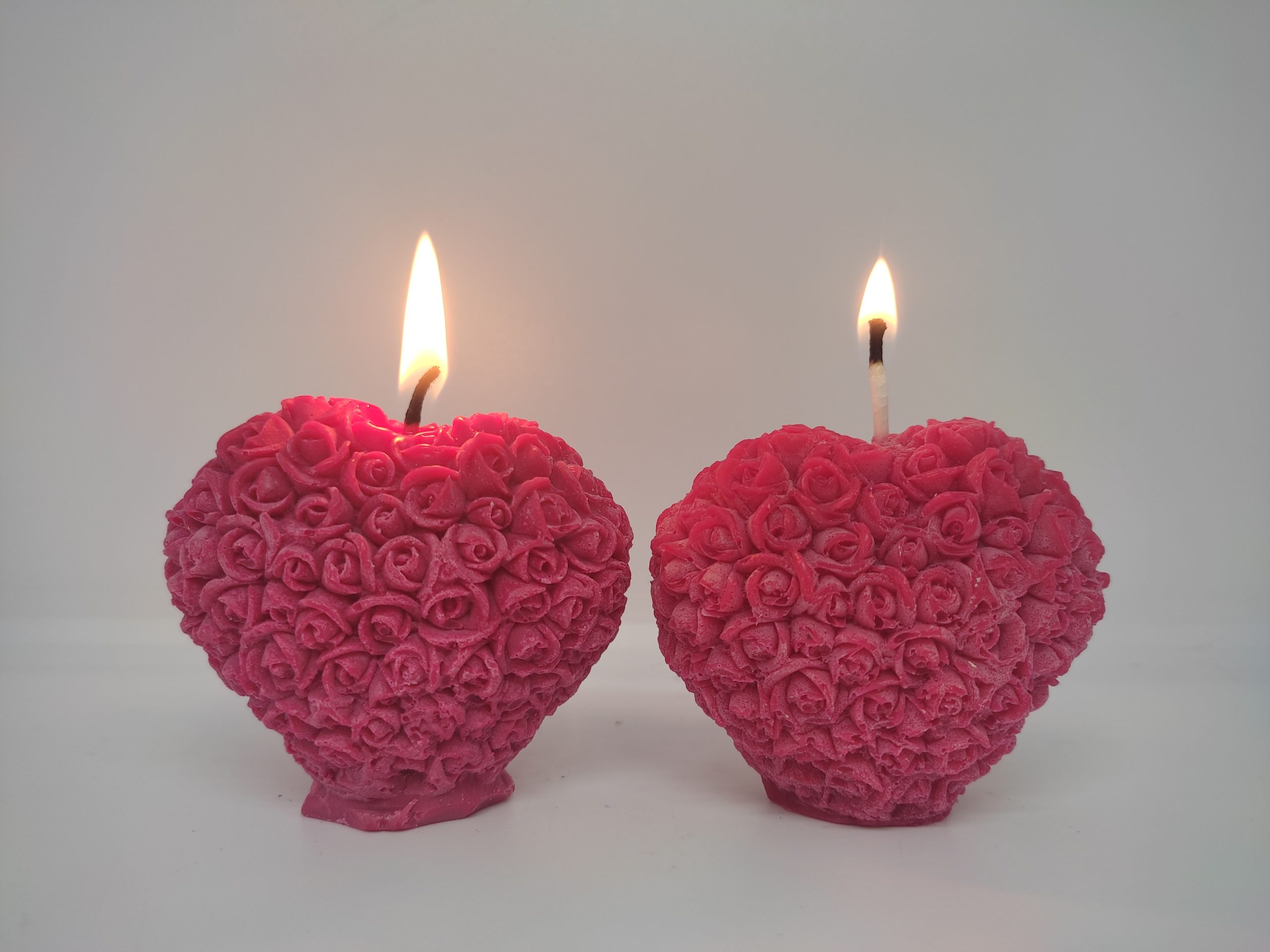 bougies coeurs rouge