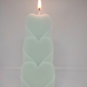 Bougie 3 coeurs bleue