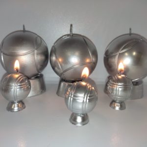 Bougies triplette de boules de pétanque et ses 3 mini boules