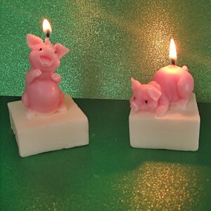 Bougies petits cochons rose