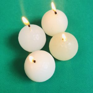Bougies balles de golf blanches (x4)
