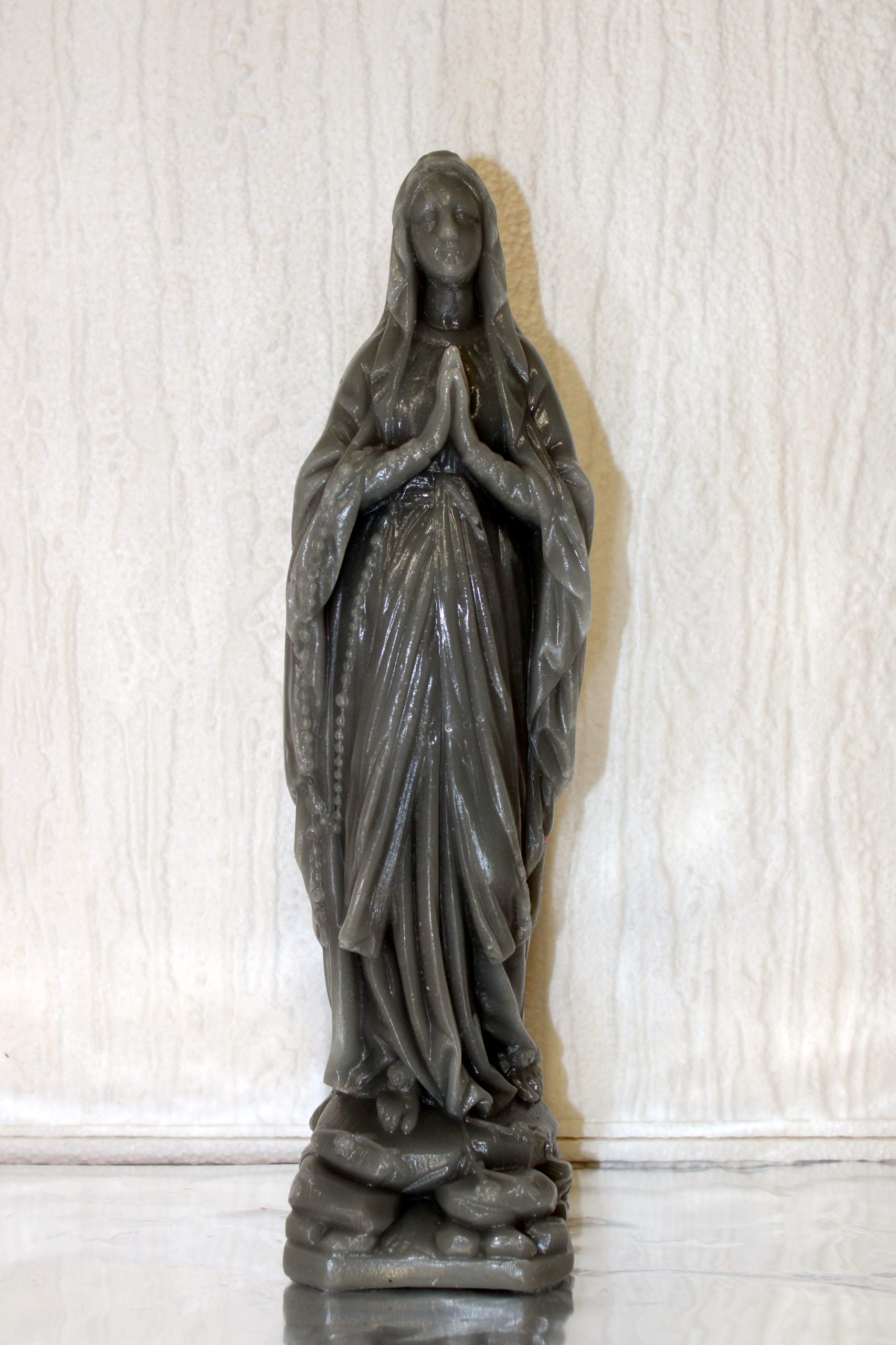 Buste Ancien En Cire – Vierge Marie – Sculpture Religieuse (Occasion, Traces Du Temps)