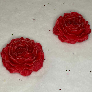 Bougie fleur rouge (x2)